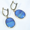 Australian Boulder Opal and Diamond Gold Earrings (15 x 11mm) Code GE99