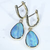 Australian Boulder Opal and Diamond Gold Earrings (12 x 8mm) Code GE100