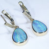 Australian Boulder Opal and Diamond Gold Earrings (12 x 8mm) Code GE100