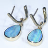 Australian Boulder Opal and Diamond Gold Earrings (12 x 8mm) Code GE100