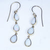 Elegant White Opal Gold Drop Earrings 