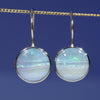 Natural Australian Boulder Opal Gold Earrings