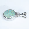 Natural Australian Boulder Opal and Diamond Silver Pendant with Silver Chain (8.5mm x 7mm) Code - ESP26
