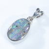 Sterling Silver - Solid Boulder Opal - Natural Diamond