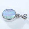 Natural Australian Boulder Opal and Diamond Silver Pendant with Silver Chain (10mm x 8mm) Code - ESP41