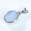 Natural Australian Boulder Opal and Diamond Silver Pendant with Silver Chain (10mm x 8mm) Code - ESP41