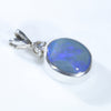 Natural Australian Boulder Opal and Diamond Silver Pendant with Silver Chain (10mm x 7.5mm) Code - ESP27