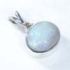 Natural Solid Coober Pedy White Opal and Diamond Silver Pendant with Silver Chain (9mm x 10.5mm) Code - ESP31