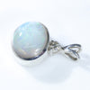 Natural Solid Coober Pedy White Opal and Diamond Silver Pendant with Silver Chain (9mm x 10.5mm) Code - ESP31