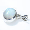 Natural Solid Coober Pedy White Opal and Diamond Silver Pendant with Silver Chain (9mm x 10.5mm) Code - ESP31