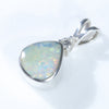Sterling Silver - Solid Boulder Opal - Natural Diamond