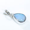 Natural Australian Boulder Opal and Diamond Silver Pendant with Silver Chain (9mm x 6mm) Code - ESP47