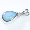 Natural Australian Boulder Opal and Diamond Silver Pendant with Silver Chain (9mm x 6mm) Code - ESP47