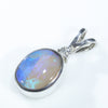 Sterling Silver - Solid Boulder Opal - Natural Diamond
