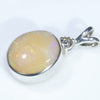 Natural Australian Boulder Opal and Diamond Silver Pendant with Silver Chain (10.5mm x 9mm) Code - ESP38