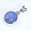 Sterling Silver - Solid Boulder Opal - Natural Diamond