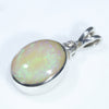 Natural Australian Boulder Opal and Diamond Silver Pendant with Silver Chain (11mm x 8.5mm) Code - ESP33