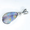 Sterling Silver  - Solid Boulder Opal - Natural Diamond