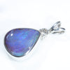 Natural Australian Boulder Opal and Diamond Silver Pendant with Silver Chain (11mm x 9mm) Code - ESP40