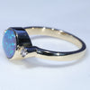 Natural Australian Dark Opal and Diamond Gold Ring - Size 6.75 US Code EJ71