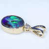 Gold Opal Pendant Side View