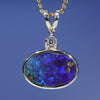 Natural Australian Boulder Opal Gold and Diamond Pendant