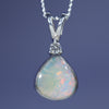 natural Australian Boulder Opal Silver and Diamond Pendant