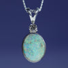 Natural Australian Boulder Opal Silver and Diamond Pendant