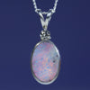 Natural Australian Boulder Opal Silver and Diamond Pendant