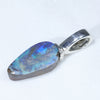 Australian Boulder Opal Silver Pendant with Silver Chain (10mm x 5mm) Code-ESP93