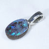 Australian Boulder Opal Silver Pendant with Silver Chain (9mm x 6mm) Code-ESP92