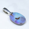 Australian Boulder Opal Silver Pendant with Silver Chain (10.5mm x 8mm) Code-ESP58