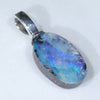 Australian Boulder Opal Silver Pendant with Silver Chain (12mm x 7.5mm) Code-ESP76