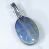 Australian Boulder Opal Silver Pendant with Silver Chain (10.5mm x 8mm) Code-ESP79