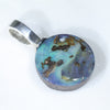 Australian Boulder Opal Silver Pendant with Silver Chain (11mm x 11mm) Code-ESP65