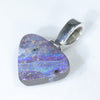 Australian Boulder Opal Silver Pendant with Silver Chain (9mm x 11mm) Code-ESP74