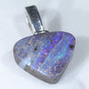 Australian Boulder Opal Silver Pendant with Silver Chain (9mm x 11mm) Code-ESP74