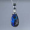 Natural Australian Boulder Opal Silver Pendant
