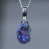 Natural Australian Boulder Opal Silver Pendant