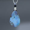 Natural Australian Boulder Opal Silver Pendant