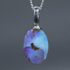 Natural Australian Boulder Opal Silver Pendant
