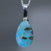 Natural Australian Boulder Opal Silver Pendant