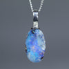 Natural Australian Boulder Opal Silver Pendant