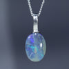 Australian Boulder Opal Silver Pendant with Silver Chain (10.5mm x 8mm) Code-ESP79