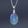 Australian Boulder Opal Silver Pendant with Silver Chain (10.5mm x 8mm) Code-ESP79