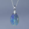 Australian Boulder Opal Silver Pendant with Silver Chain (10.5mm x 8mm) Code-ESP79