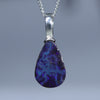 Natural Australian Boulder Opal Silver Pendant