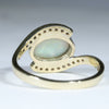 Coober Pedy White Opal and Diamond Gold Ring - Size 7.25 US Code LEJ32