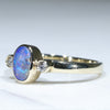 Natural Australian Boulder Opal and Diamond Gold Ring - Size 7 US Code - EJ26