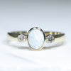 Natural Australian Boulder Opal Gold and Diamond Ring